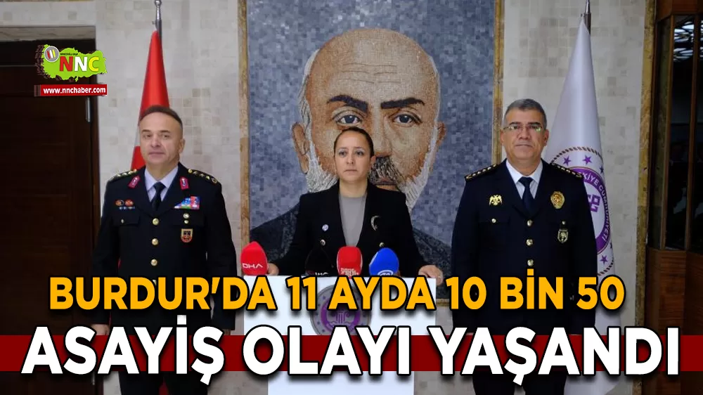 Burdur'da 11 ayda 10 bin 50 asayiş olayı yaşandı