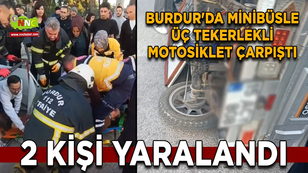 Burdur'da trafik kazası 2 kişi yaralandı