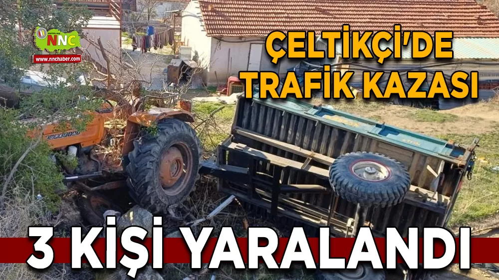Çeltikçi'de trafik kazası 3 kişi yaralandı