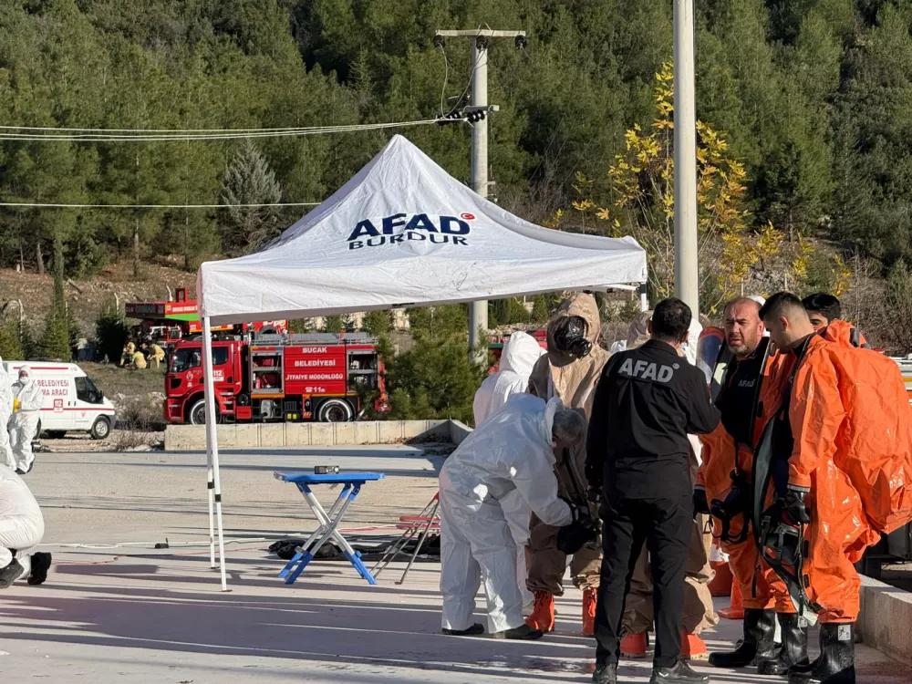 Bucak OSB'de Büyük Tatbikat Yangın ve KBRN Riskine Karşı Kurumlar Tek Yumruk