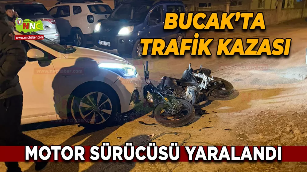 Bucak'ta motosikletle otomobil çarpıştı Sürücü yaralandı