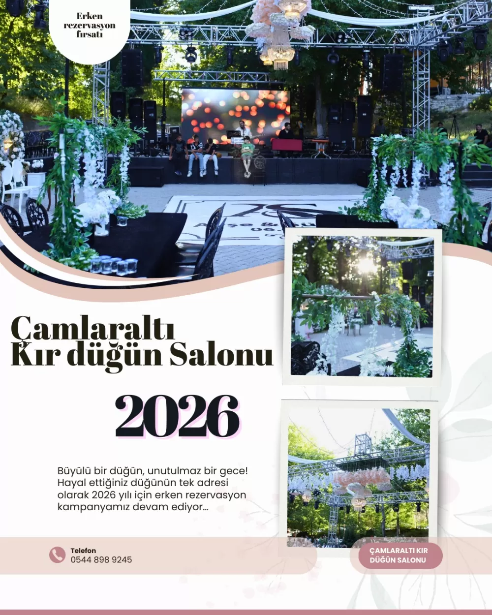 'Evet' demenin en yeşil hali Çamlaraltı'nda yıldızlar şahidiniz olsun! Erken rezervasyon fırsatını kaçırmayın