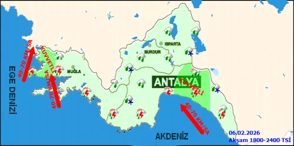 Burdur'da 7 Şubat Cumartesi günü 5 Günlük Tahmin ve Kuvvetli Rüzgar Uyarısı