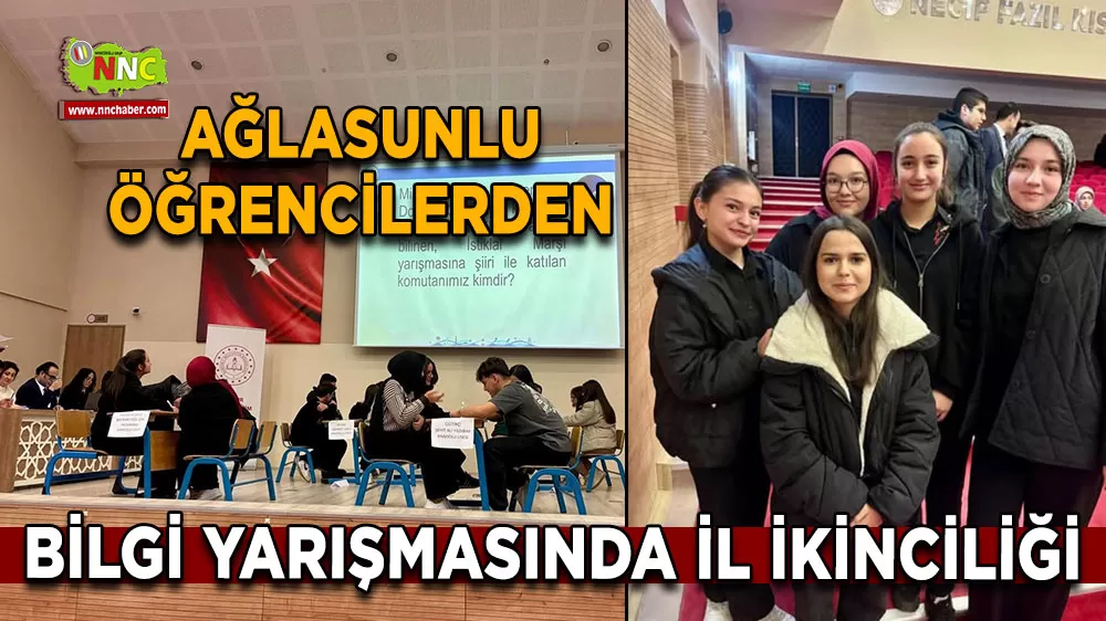 Ağlasunlu öğrencilerden bilgi yarışmasında il ikinciliği