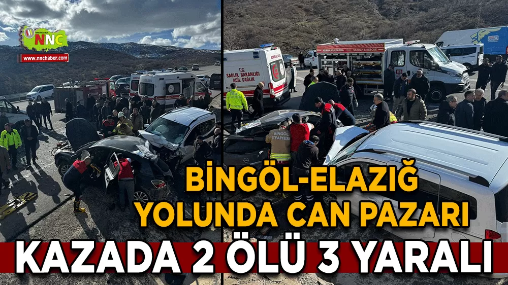 Bingöl-Elazığ karayolunda can pazarı 2 ölü 3 yaralı