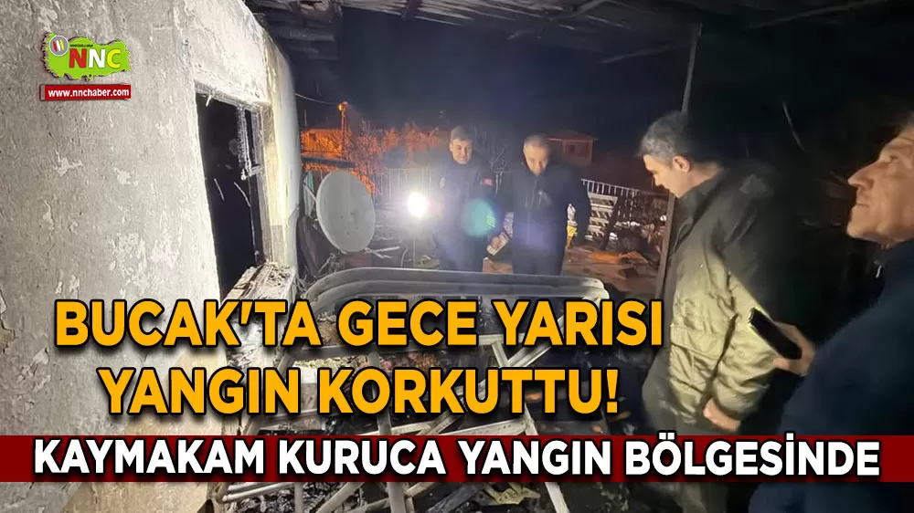 Bucak'ta gece yarısı yangın korkuttu! Kaymakam Kuruca yangın bölgesinde