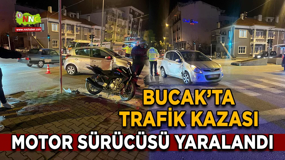 Bucak’ta otomobil ile motosiklet çarpıştı 1 kişi yaralandı