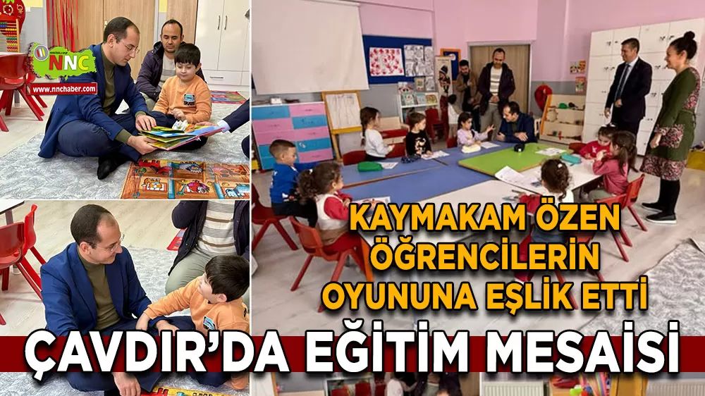 Çavdır’da eğitim mesaisi Kaymakam Özen öğrencilerin oyununa eşlik etti