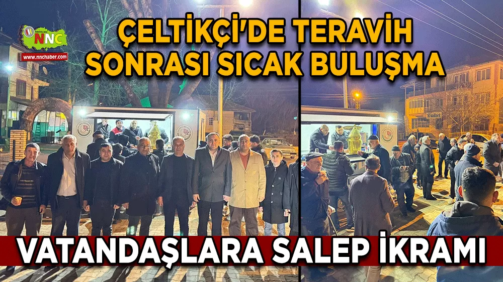 Çeltikçi'de teravih sonrası sıcak buluşma Vatandaşlara salep ikramı