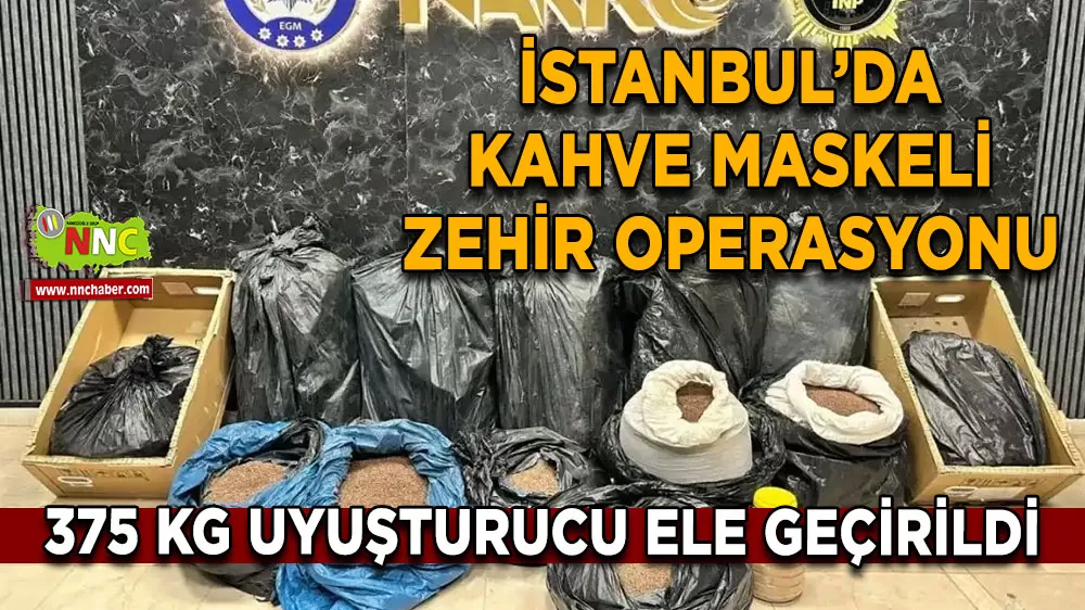 İstanbul’da kahve maskeli zehir operasyonu 375 Kg uyuşturucu ele geçirildi