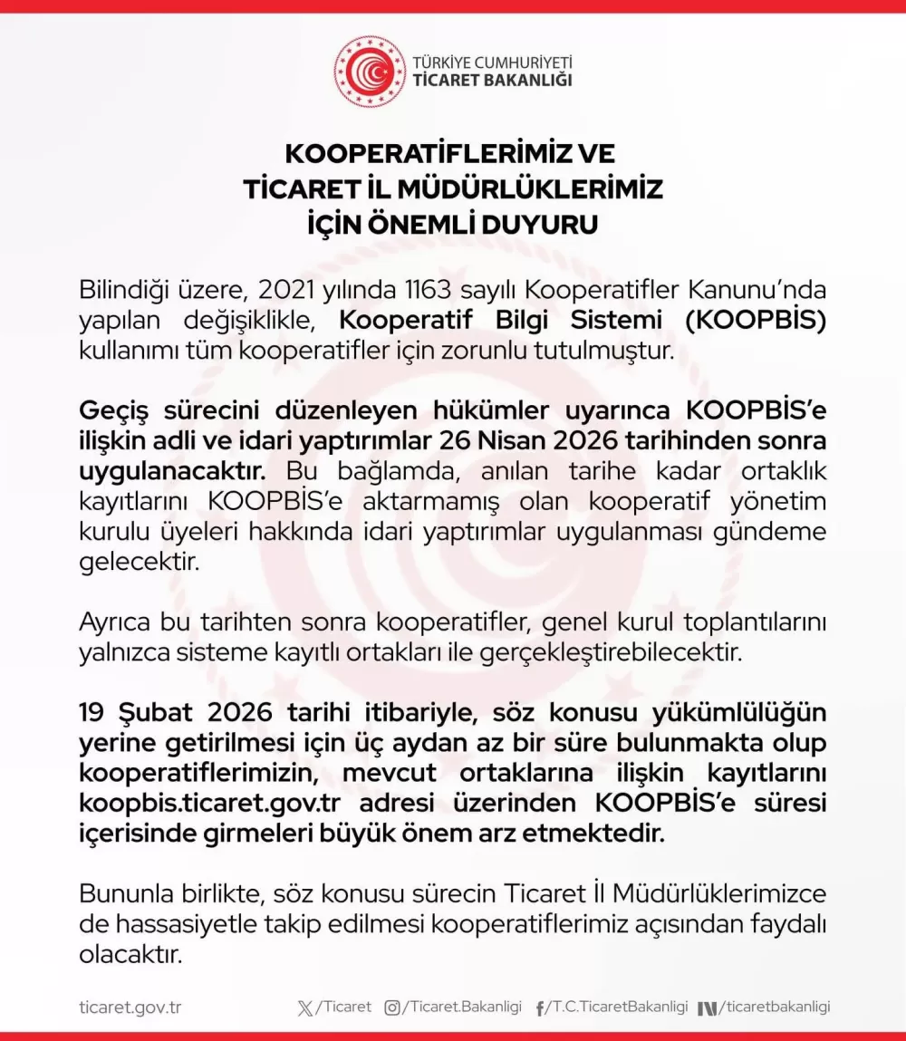Burdur'daki Kooperatiflere Önemli KOOPBİS Uyarısı