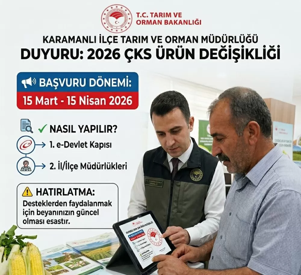 Karamanlı’da ÇKS ürün güncelleme mesaisi başladı Son gün 15 Nisan