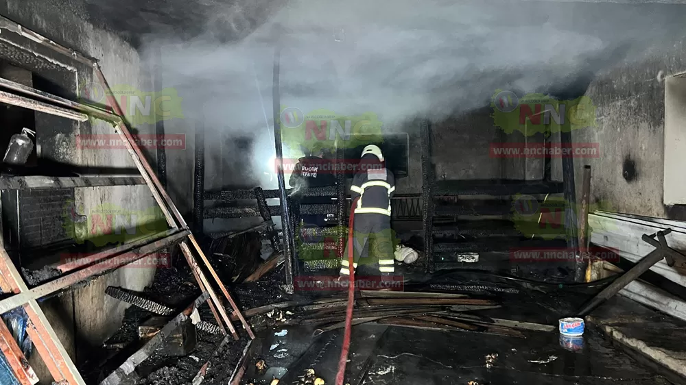 Bucak'ta ahır yangını 6 Küçükbaş hayvan telef oldu