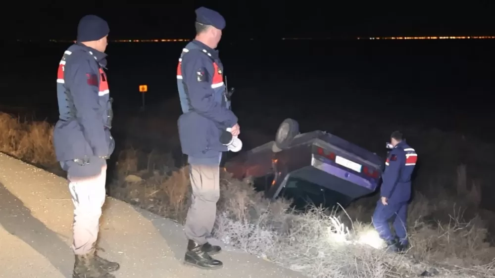 Aksaray - Ankara Karayolunda Otomobil şarampole takla attı: 1 yaralı