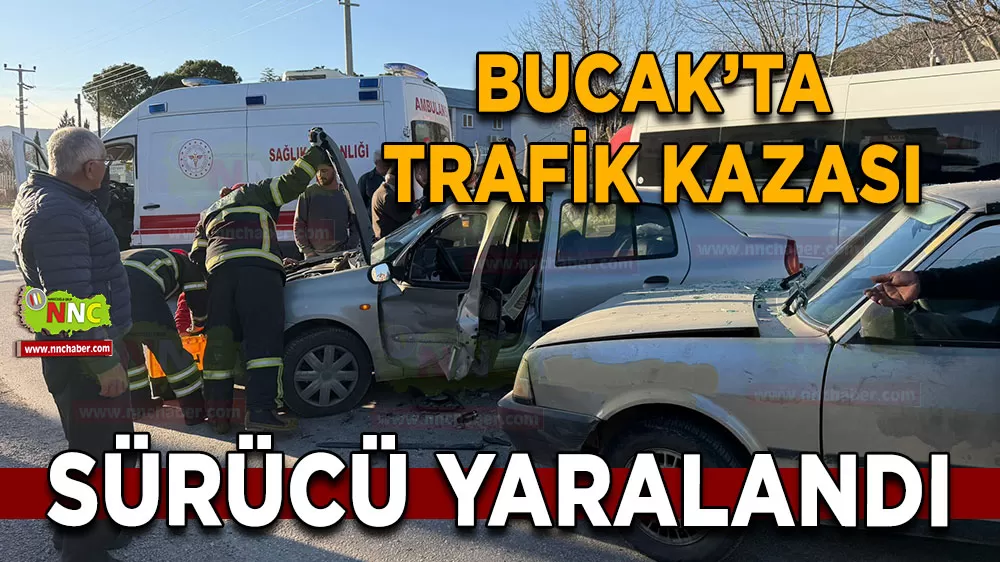 Bucak İncirdere yolunda çarpışma! İki otomobilli kaza