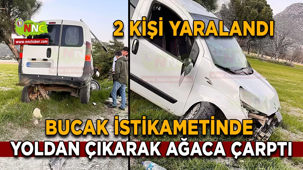 Bucak istikametinde yoldan çıkarak ağaca çarptı