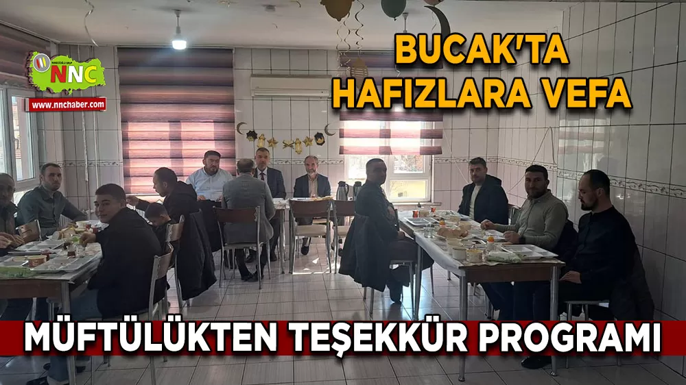 Bucak'ta hatimle teravih kıldıran hafızlara teşekkür programı