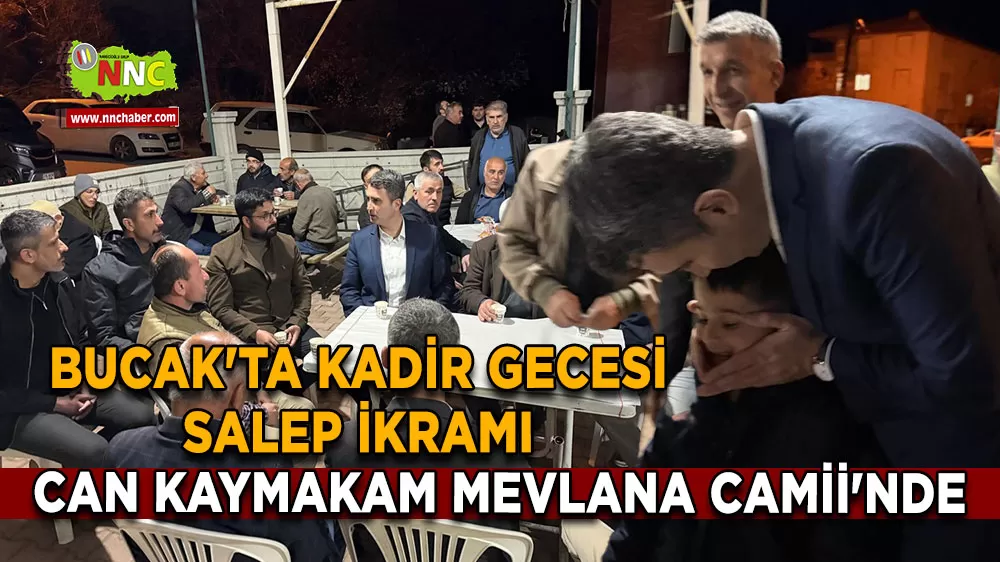 Bucak'ta Kadir Gecesi salep ikramı Can Kaymakam Mevlana Camii'nde