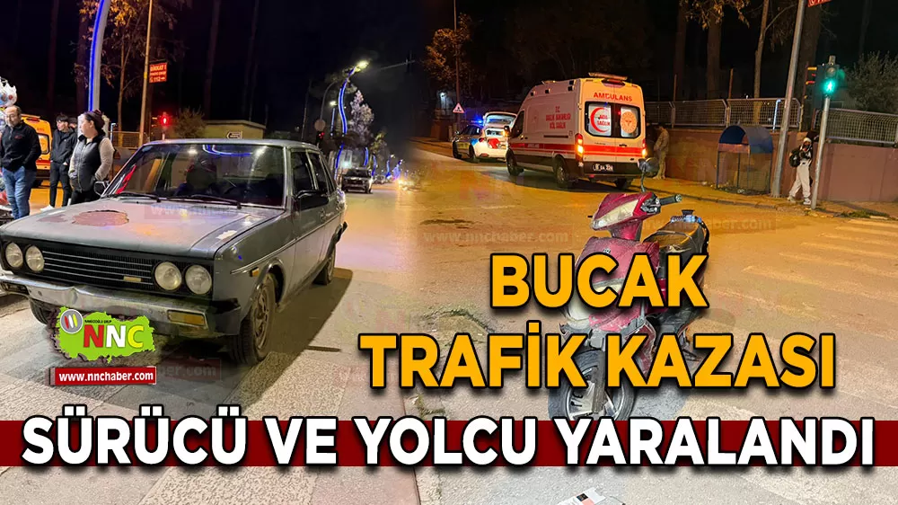 Bucak’ta otomobil ile akülü motosiklet kazası 2 yaralı
