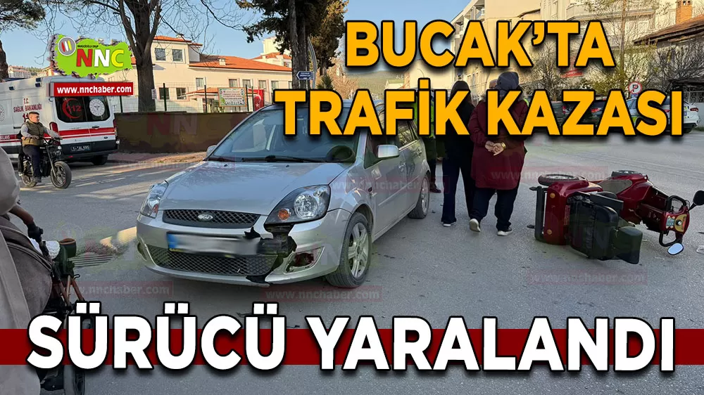 Bucak'ta otomobil ile elektrikli motosiklet kazası