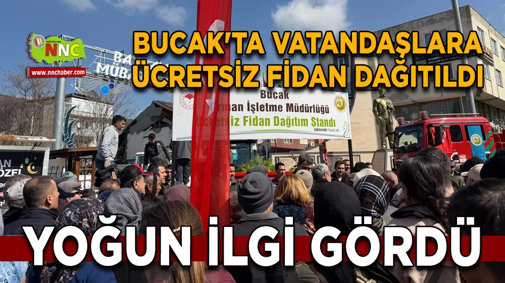 Bucak'ta vatandaşlara ücretsiz fidan dağıtıldı Yoğun ilgi gördü