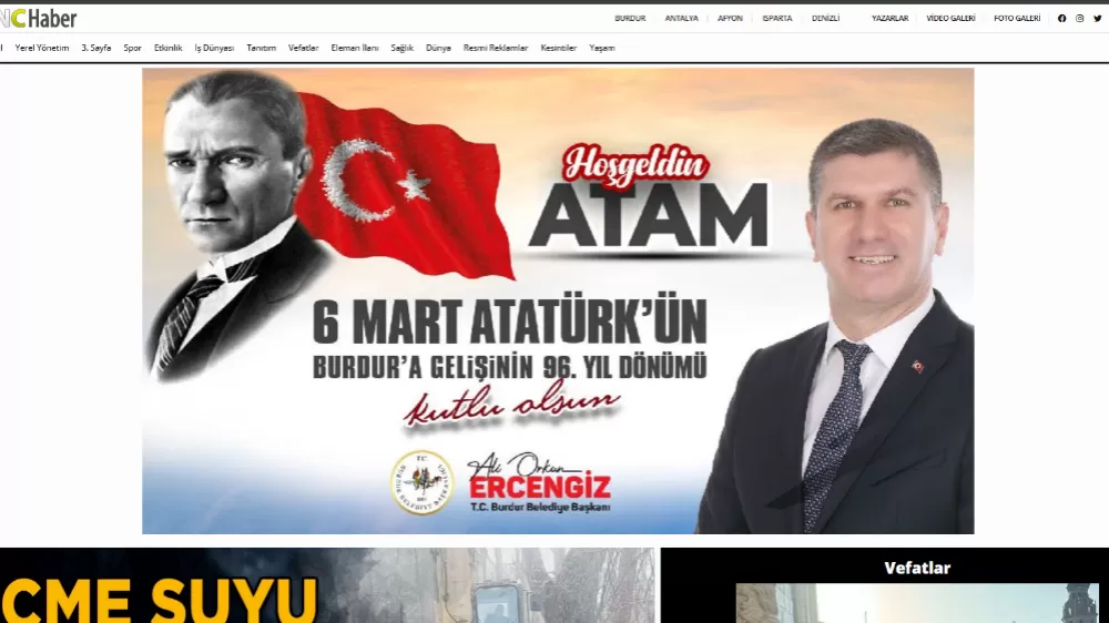 Burdur Belediyesi 6 Mart banner