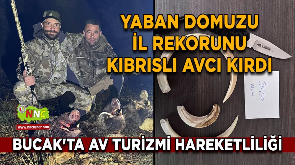 Burdur Bucak'ta Kıbrıslı Avcıdan Yaban Domuzu Avında Yeni İl Rekoru
