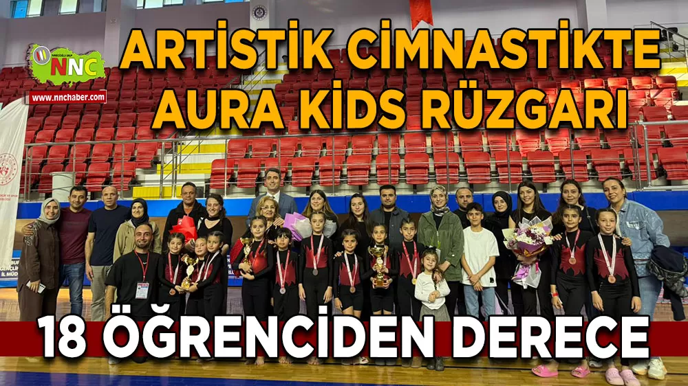 Burdur’da artistik cimnastik heyecanı Aura Kids sporcularından 18 derece