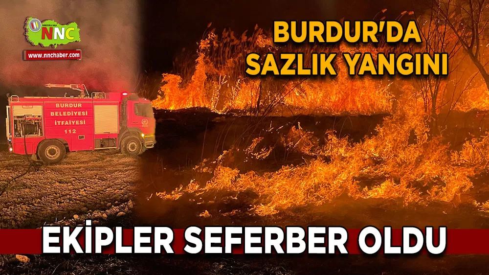 Burdur'da sazlık yangını Ekipler seferber oldu