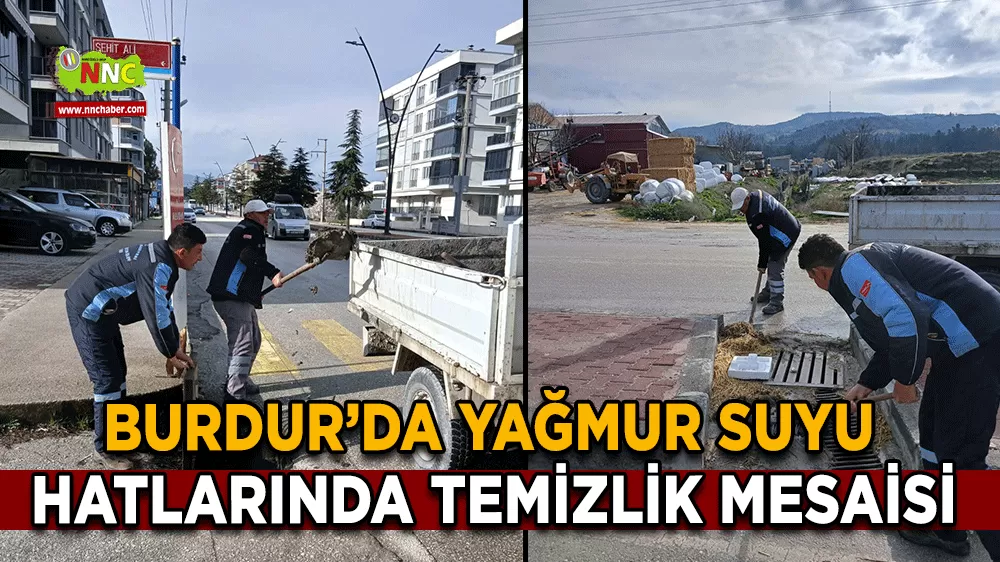Burdur’da yağmur suyu hatlarında temizlik mesaisi