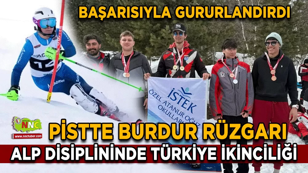 Burdurlu kayakçı Emin Başer Türkiye ikincisi oldu