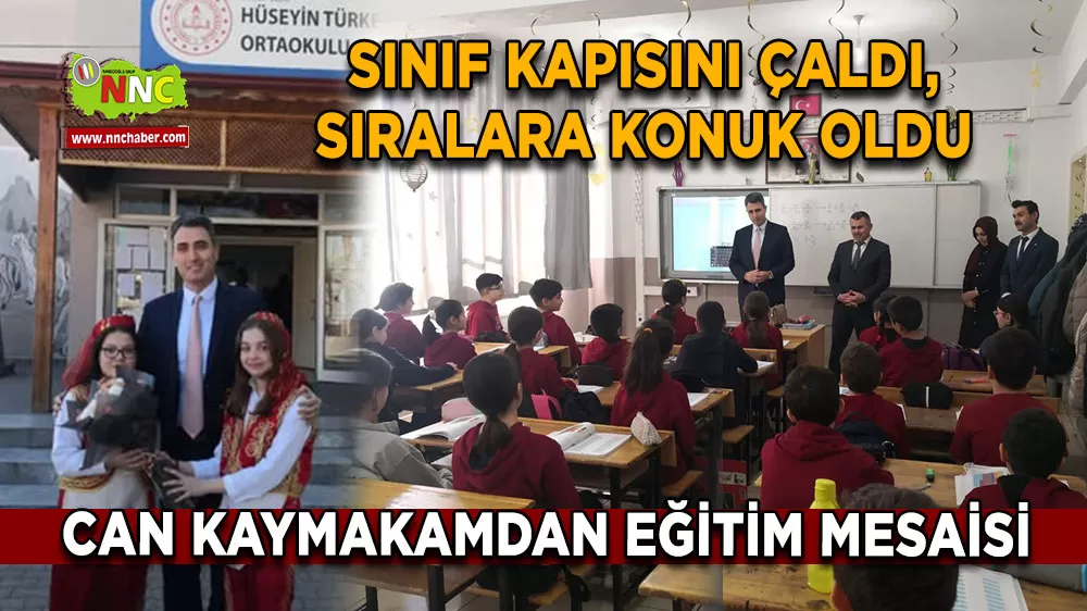 Sınıf kapısını çaldı, sıralara konuk oldu Can Kaymakamdan eğitim mesaisi