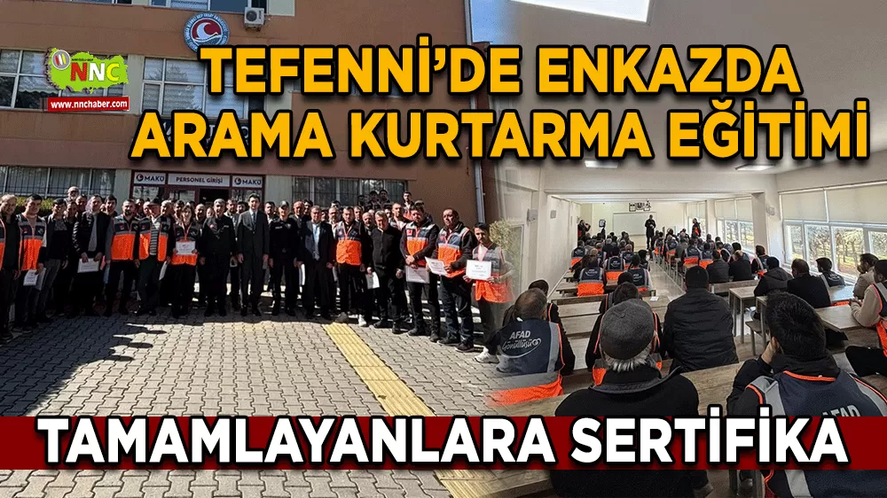 Tefenni’de enkazda arama kurtarma eğitimini tamamlayanlara sertifikaları verildi