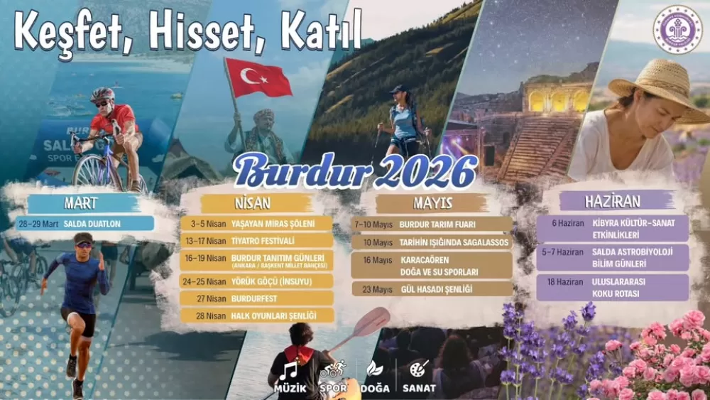 Burdur Valiliği 2026 etkinlik takvimini duyurdu