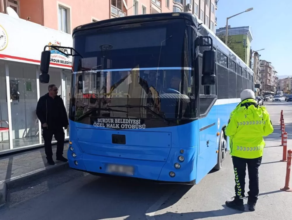 Burdur'da halk otobüslerine sıkı trafik denetimi