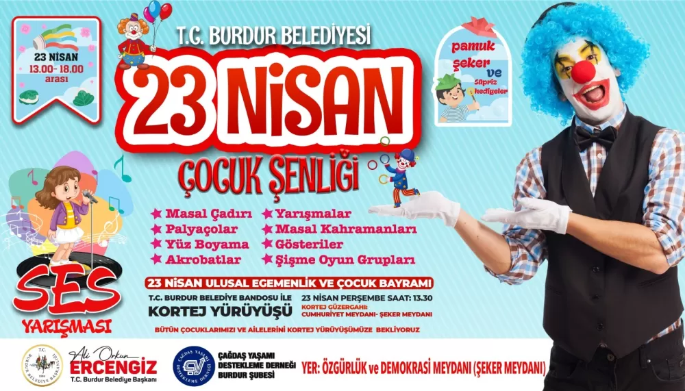 Burdur’da 23 Nisan Şenliği Çocukları Bekliyor