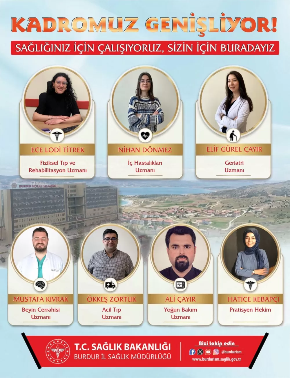 Burdur Devlet Hastanesi'ne 7 yeni hekim atandı, Uzman kadrosu güçleniyor