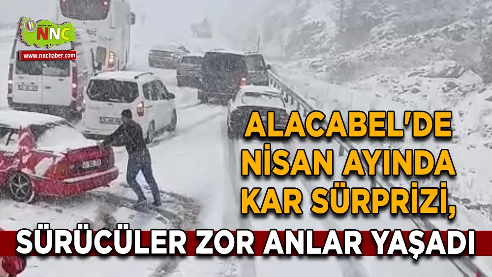 Antalya Konya karayolunda kar yağışı! Alacabel'de ulaşım güçlükle sağlanıyor