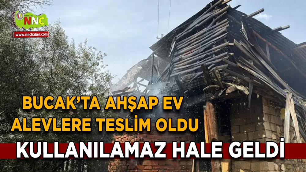 Bucak'ta ahşap evde yangın çıktı