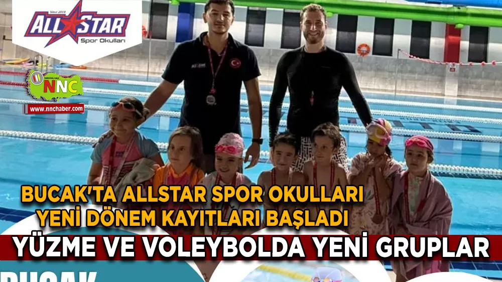 Bucak'ta ALLStar spor okulları yeni dönem kayıtları başladı Yüzme ve voleybolda yeni gruplar