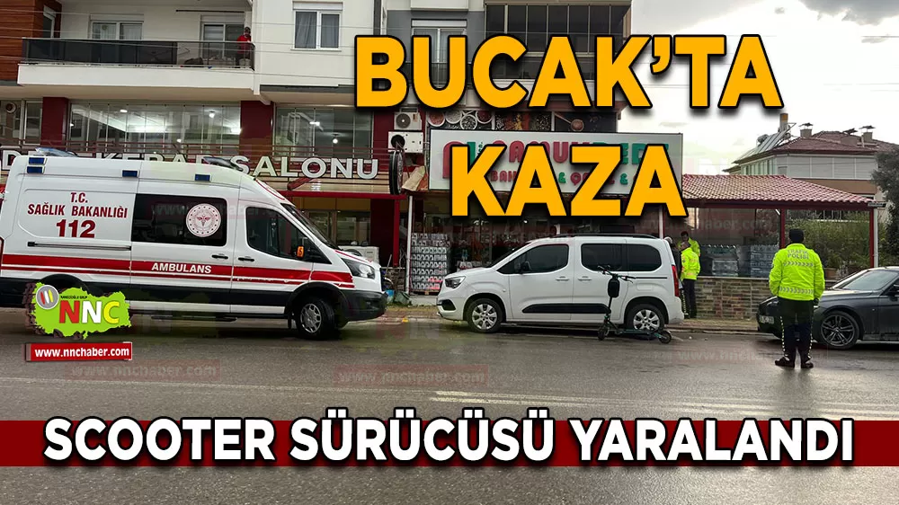 Bucak'ta scooter kazası! Dengesini kaybeden sürücü yaralandı