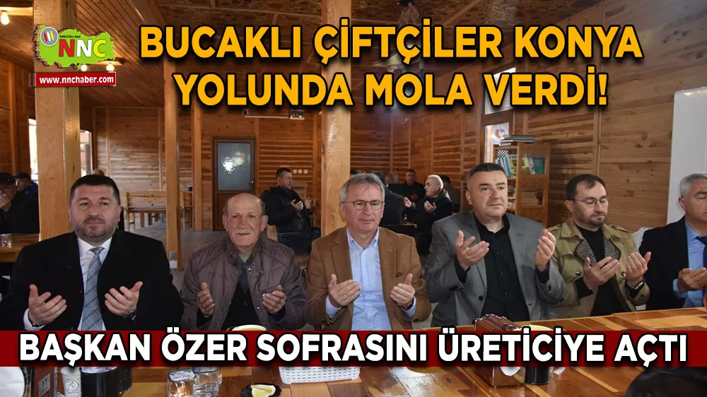 Bucaklı çiftçiler Konya Yolunda Eğirdir'de mola verdi! Başkan Özer sofrasını üreticiye açtı