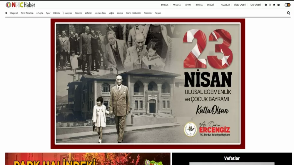 Burdur Belediyesi 23 Nisan Ulusal Egemenlik ve Çocuk Bayramı Banner