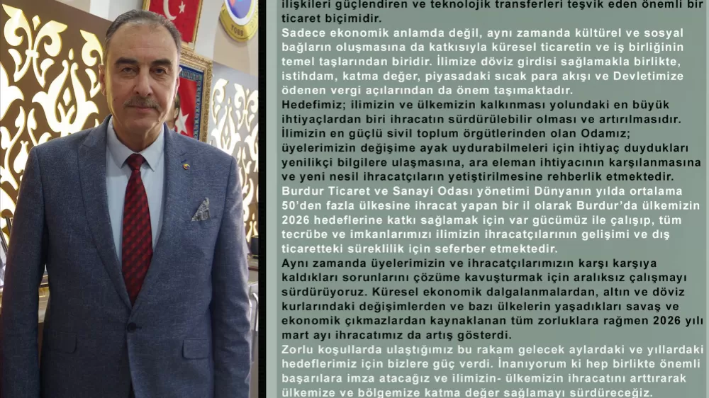 Burdur'da İhracat Mart Ayında %5,5 Arttı