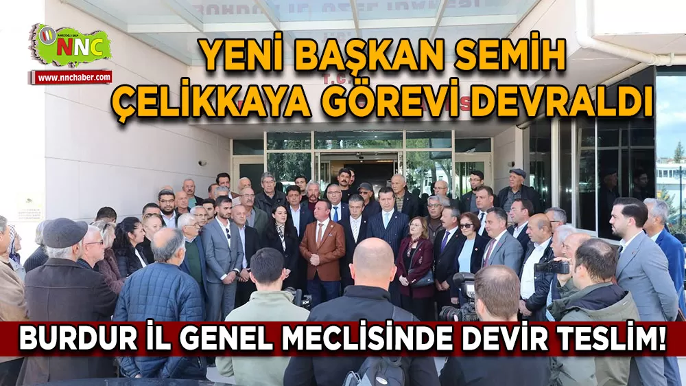 Burdur İl Genel meclisinde devir teslim! Yeni başkan Semih Çelikkaya görevi devraldı