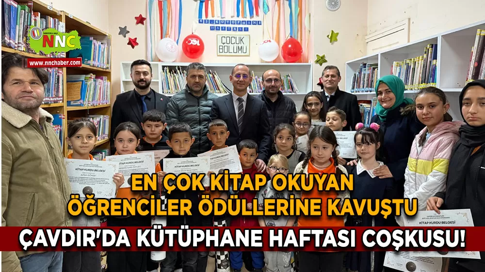 Çavdır'da kütüphane haftası coşkusu! En çok kitap okuyan öğrenciler ödüllerine kavuştu