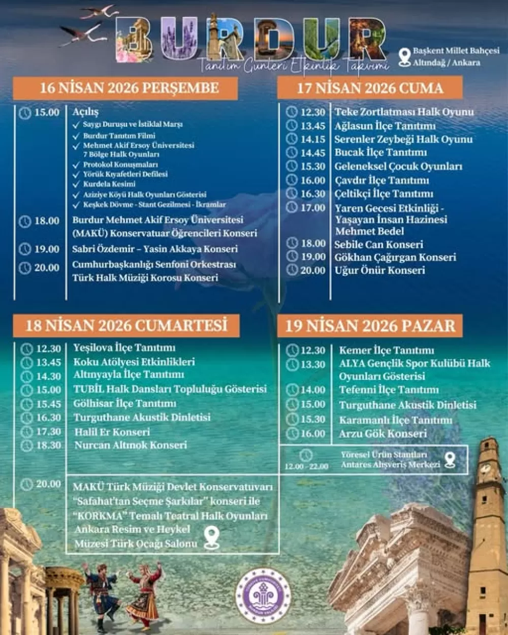 Burdur tanıtım günleri Ankara’da başlıyor Kültür, lezzet ve sanat bir arada