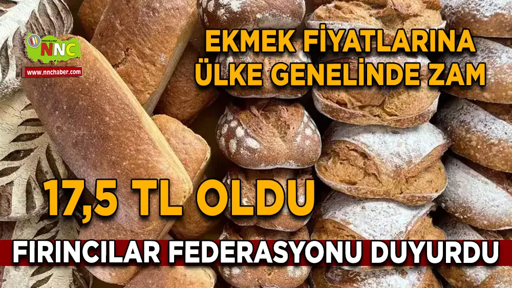Ekmeğe zam geldi 200 gram ekmek 17,5 TL oldu