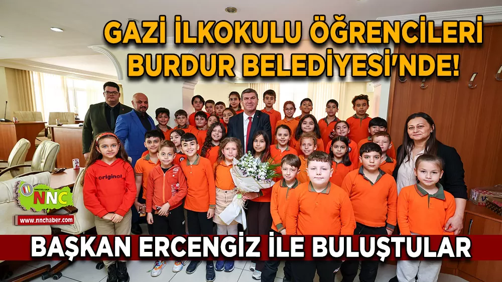 Gazi İlkokulu öğrencileri Burdur Belediyesi'nde! Başkan Ercengiz ile buluştular