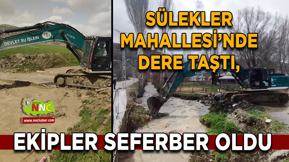 Korkuteli Sülekler Mahallesi'nde dere taştı Ekipler hızla müdahale etti